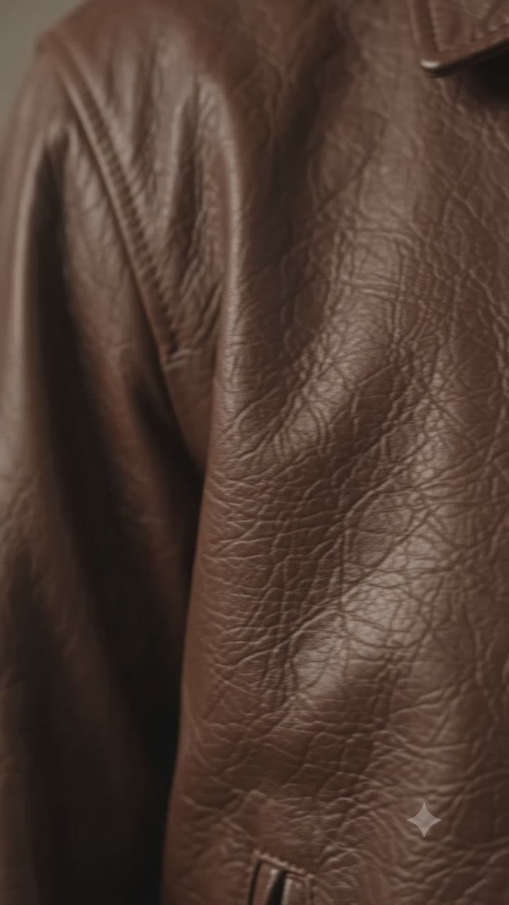 Brown leather jacket