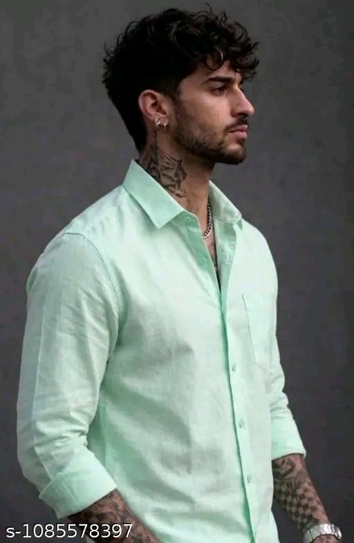 Light green shirt with beige korean pant combo