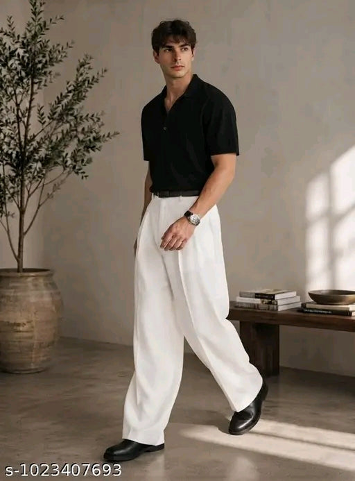 Korean White Pant loose fit