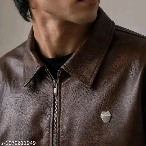 Brown leather jacket