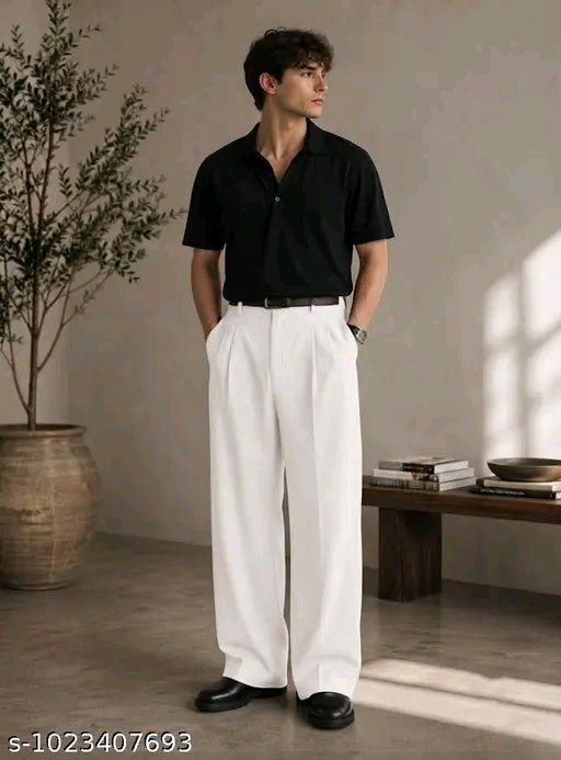 Korean White Pant loose fit