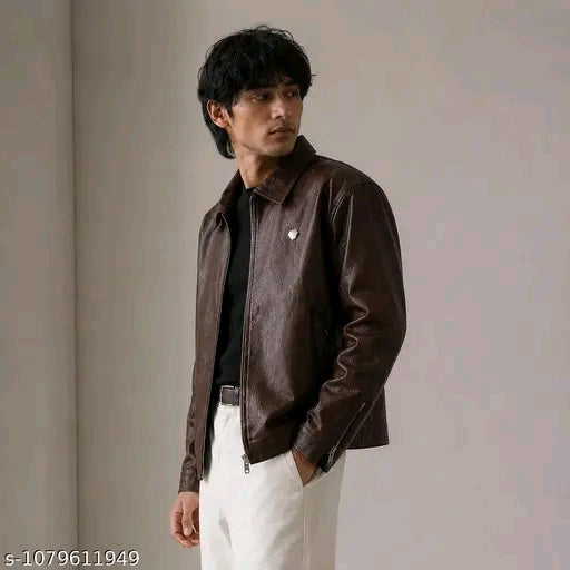 Brown leather jacket